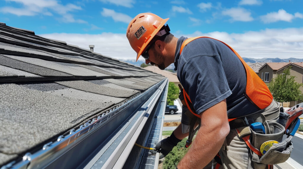 working installing a gutter